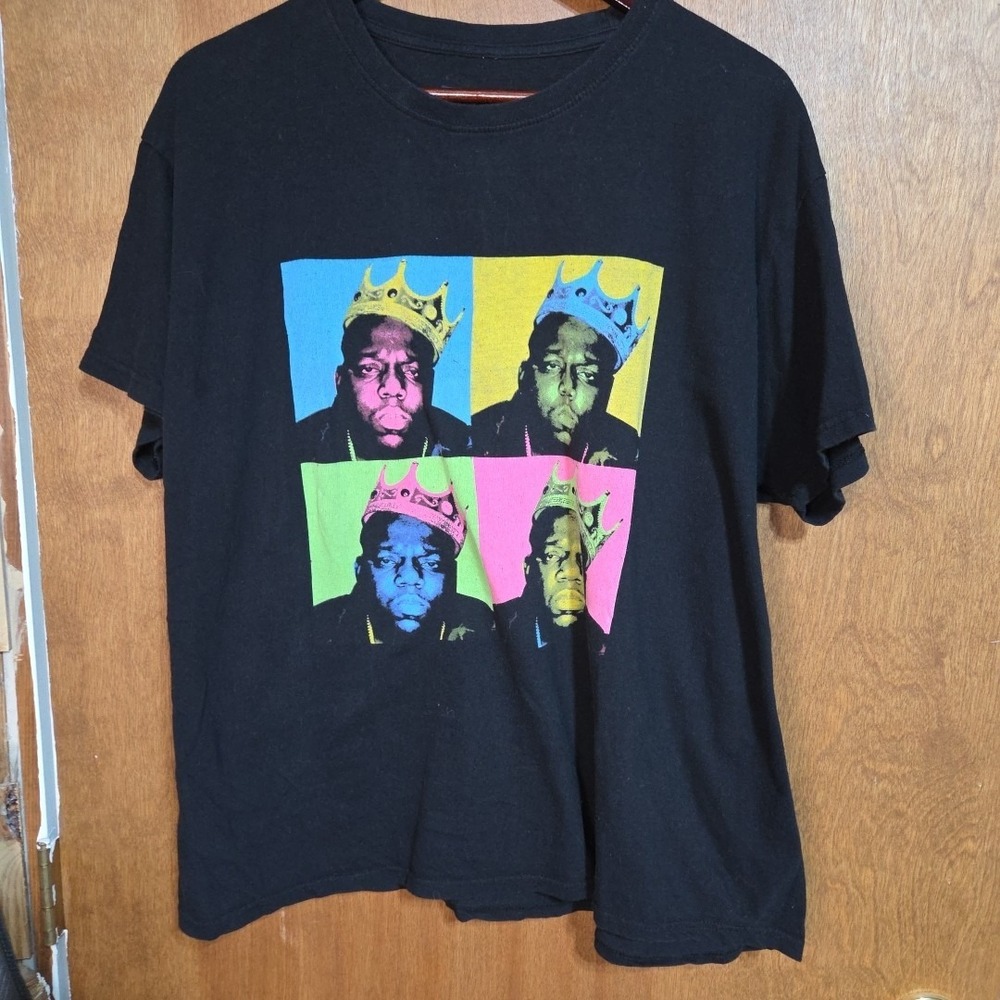 Notorious BIG Biggie Smalls Hip Hop Rap Graphic T-Shirt M Black Pop Art Crown